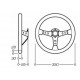 Volanti Volante sportivo a 3 razze OMP Corsica, 350mm, pelle scamosciata, calice 95mm, nero/giallo/blu | race-shop.it