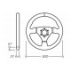 Volanti Volante sportivo a 3 razze OMP TRECENTO, 300mm, pelle, piatto, nero/giallo/argento | race-shop.it