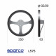 Volanti Volante sportivo a 3 razze Sparco L575, 350mm, pelle scamosciata, calice 63mm, nero/rosso | race-shop.it