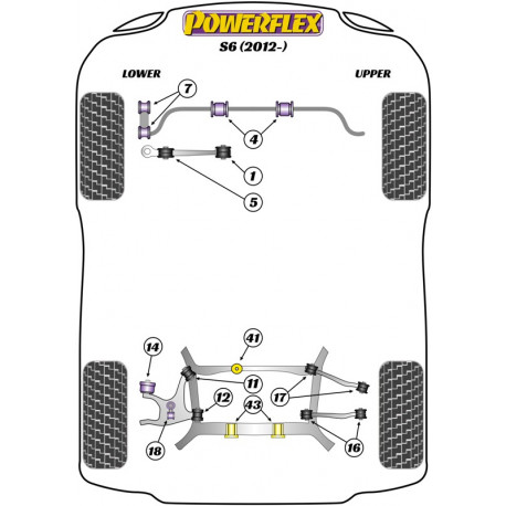 S6 (2012 - ) Powerflex Boccola interna bielletta tirante posteriore Audi S6 (2012 - ) | race-shop.it
