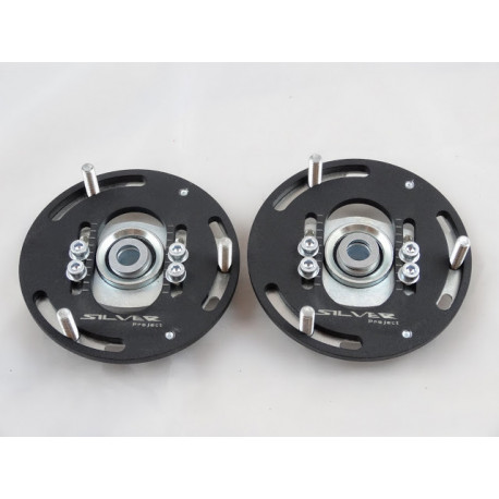 Piastre di campanatura (Camber) SILVER PROJECT Set di supporti superiori per ammortizzatori E30 3D BMW per i coilover | race-shop.it