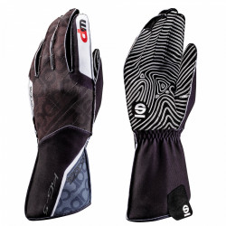 Guanti da gara Sparco Motion KG-5 WP (cuciture esterne) nero/bianco