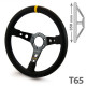 Volanti Volante sportivo a 3 razze RRS SIMILI, 350mm, ecopelle, calice 65mm, nero/giallo | race-shop.it