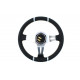 Volanti Volante sportivo a 3 razze Slide, 350mm, ecopelle, calice 90mm, nero/argento | race-shop.it