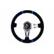 Volanti Volante sportivo a 3 razze Slide, 350mm, ecopelle, calice 90mm, nero/argento | race-shop.it