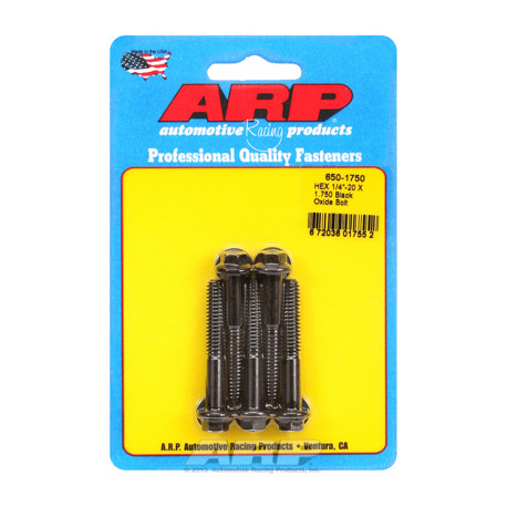 Bulloneria ARP "1/4""-20 X 1.750 Esagonale ossido nero bulloni" (5pz) | race-shop.it