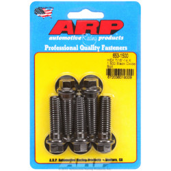 "7/16""-14 X 1.500 Esagonale ossido nero bulloni" (5pz)
