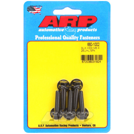 Bulloneria ARP ARP viti (testa esagonale, neri), M6×1.00 × 25 mm, 5 pz | race-shop.it