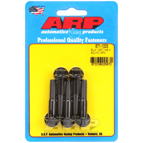 Bulloneria ARP ARP viti (testa a 12 punte, neri), M8×1.25 × 40 mm, 5 pz | race-shop.it