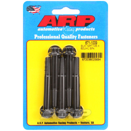 Bulloneria ARP ARP viti (testa a 12 punte, neri), M8×1.25 × 60 mm, 5 pz | race-shop.it