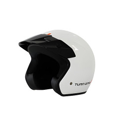 Casco jet da corsa omologato ECE Turn One Track, bianco