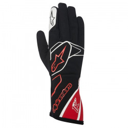 Alpinestars Tech 1 K guanti, nero-bianco-rosso