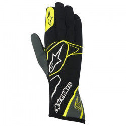 Alpinestars Tech 1 K guanti, nero-bianco-giallo