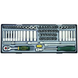 FORCE - Kit di prese e chiave dinamometrica - SET - 1/4" (74 pezzi)