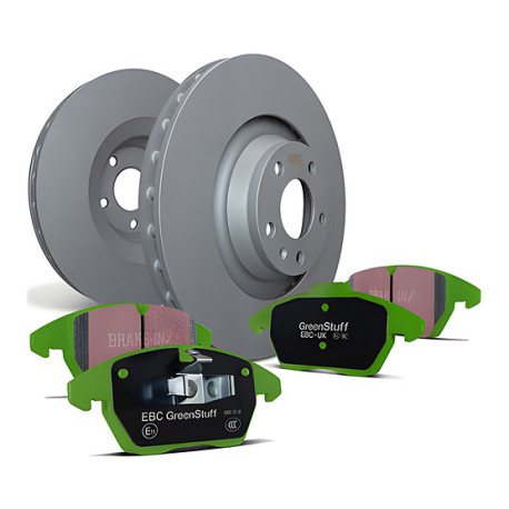 Freni EBC Kit anteriore EBC PD01KF1410 - Dischi Premium OE + pastiglie freno Greenstuff | race-shop.it