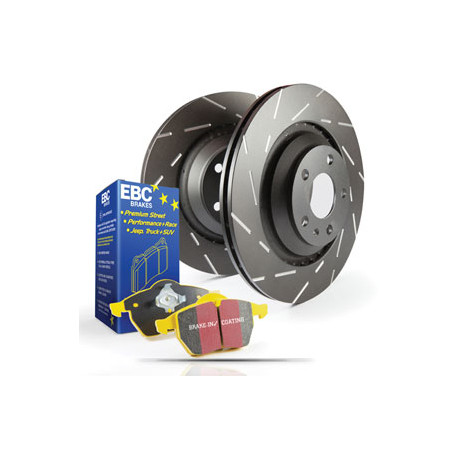 Freni EBC Kit anteriore EBC PD08KF477 - Dischi Ultimax Scanalati + pastiglie Yellowstuff | race-shop.it