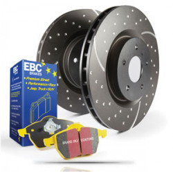 Kit anteriore EBC PD13KF126 - Dischi Turbo Scanalati + pastiglie Yellowstuff