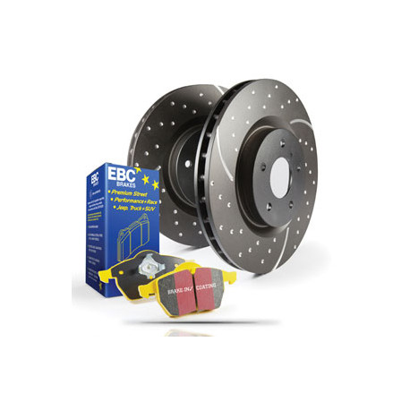 Freni EBC Kit anteriore EBC PD13KF374 - Dischi Turbo Scanalati + pastiglie Yellowstuff | race-shop.it
