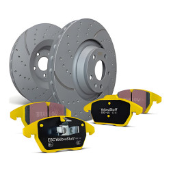 Kit anteriore EBC PD13KF497 - Dischi Turbo Scanalati + pastiglie freno Yellowstuff