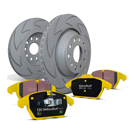 Freni EBC Kit anteriore EBC PD18KF079 - Dischi BSD Scanalati + pastiglie freno Yellowstuff | race-shop.it