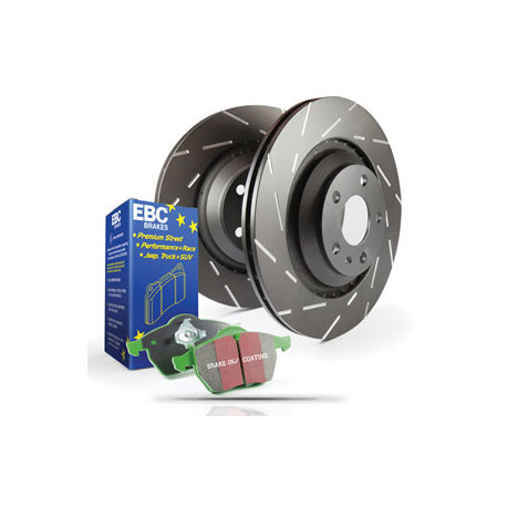 Freni EBC Kit posteriore EBC PD06KR329 - Dischi Ultimax Scanalati + pastiglie freno Greenstuff | race-shop.it