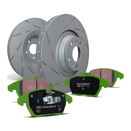 Freni EBC Kit posteriore EBC PD06KR379 - Dischi Ultimax Scanalati + pastiglie freno Greenstuff | race-shop.it
