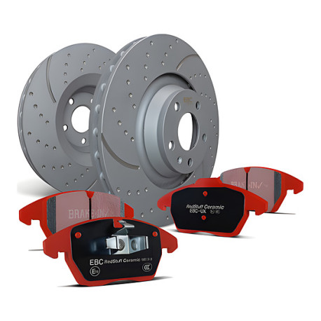 Freni EBC Kit posteriore EBC PD12KR098 - Dischi Turbo Scanalati + pastiglie freno Redstuff Ceramic | race-shop.it