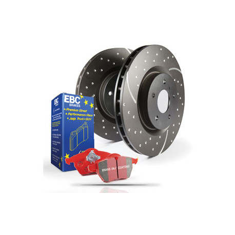 Freni EBC Kit posteriore EBC PD12KR213 - Dischi Turbo Scanalati + pastiglie freno Redstuff Ceramic | race-shop.it