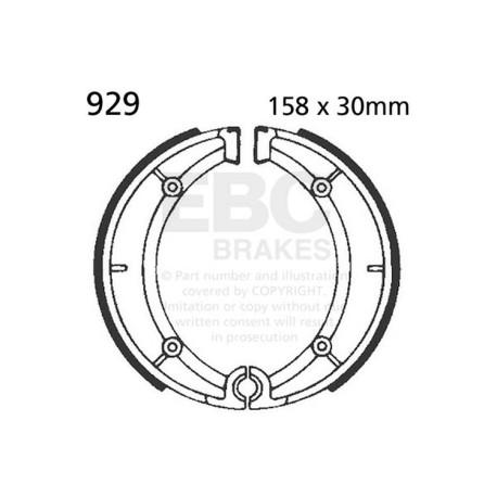 Freni EBC Moto EBC Ganasce freno posteriori Plain 929 | race-shop.it
