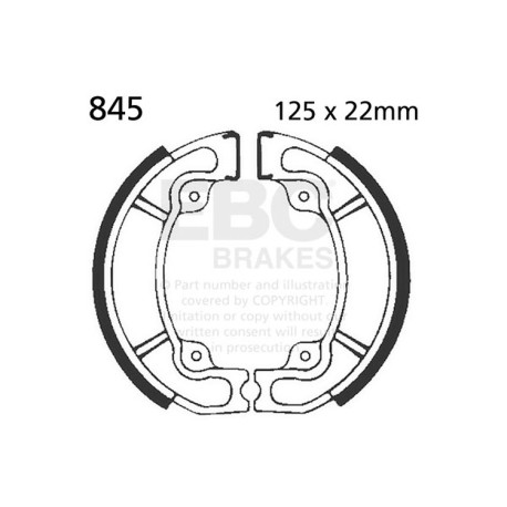 Freni EBC Moto EBC Ganasce freno posteriori Plain 845 | race-shop.it