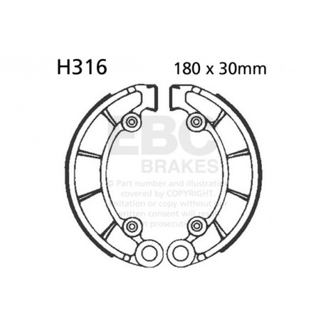 Freni EBC Moto EBC Ganascia Freno Organic H316 | race-shop.it