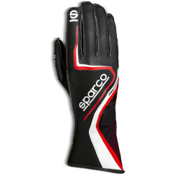 Guanti da karting Sparco RECORD (cuciture esterne), nero/rosso