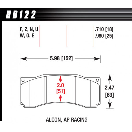 Pastiglie freno HAWK performance Front brake pads Hawk HB122U.710, Race, min-max 90°C-465°C | race-shop.it