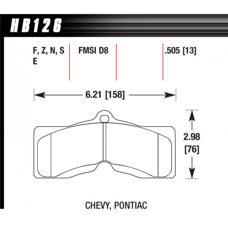 Pastiglie freno HAWK performance Front brake pads Hawk HB126Z.505, Street performance, min-max 37°C-350°C | race-shop.it