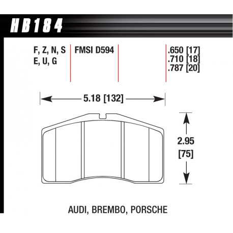 Pastiglie freno HAWK performance Front brake pads Hawk HB184S.710, Street performance, min-max 65°C-370° | race-shop.it