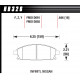 Pastiglie freno HAWK performance Front brake pads Hawk HB326Y.646, Street performance, min-max 37°C-370°C | race-shop.it