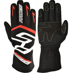 Guanti da gara RACES PREMIUM EVO II (cuciture interne), nero/rosso