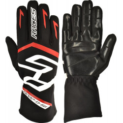 Guanti da gara RACES PREMIUM EVO II SILICONE (cuciture interne), nero/rosso