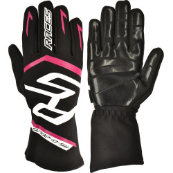 Guanti da gara RACES PREMIUM EVO II SILICONE (cuciture interne), nero/rosa