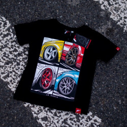 Maglietta Junior JAPAN RACING Mix, Nero