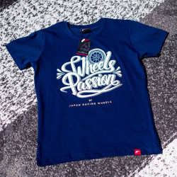 T-shirt da uomo JAPAN RACING Wheels Passion, blu navy