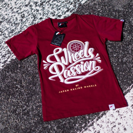 Magliette Maglietta da donna JAPAN RACING Wheels Passion, Rosso Rubino | race-shop.it