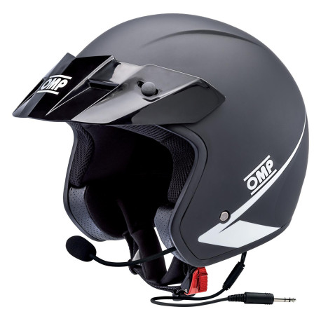 Caschi aperti Casco jet da corsa omologato ECE OMP Star Intercom, nero opaco (generazione precedente) | race-shop.it