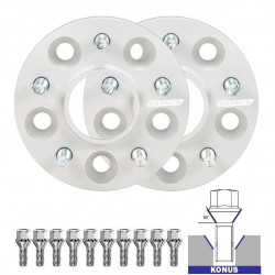 Set di distanziali ruota 2 Pezzi (con colonnette integrate) per Audi A3 8L - 25mm, 5x100, 57,1