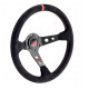 Volanti Volante sportivo a 3 razze OMP Corsica, 350mm, pelle scamosciata, calice 95mm, nero/rosso | race-shop.it