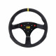 Volanti Volante sportivo a 3 razze OMP 320 ALU, 320mm, pelle scamosciata, piatto, nero/rosso/giallo | race-shop.it