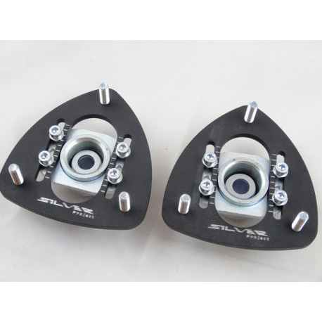 Piastre di campanatura (Camber) SILVER PROJECT Set di supporti superiori per ammortizzatori E30, E34, E28, E24 Drift BMW | race-shop.it