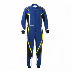 Tuta da karting omologata CIK-FIA SPARCO Kerb K44, blu/nero/giallo/bianco