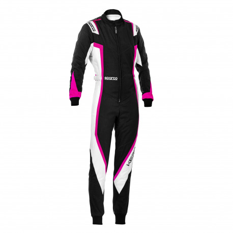 Tute Tuta da karting omologata CIK-FIA SPARCO Lady Kerb K44, nero/bianco/rosa | race-shop.it