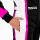 Tute Tuta da karting per bambini omologata CIK-FIA SPARCO Lady Kerb K44, nero/bianco/rosa | race-shop.it